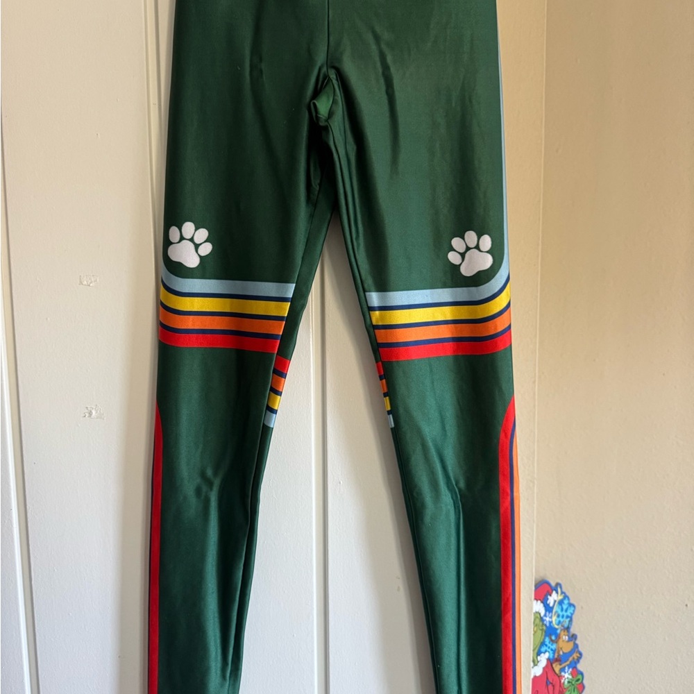 Goldsheep Women’s Green Striped Leggings